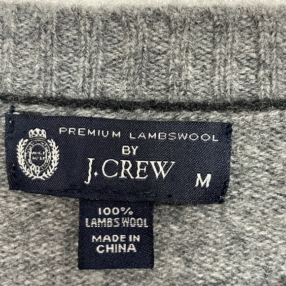 J. crew premium lambs wool crew neck grey charcoal sweater, medium - Picture 5 of 7
